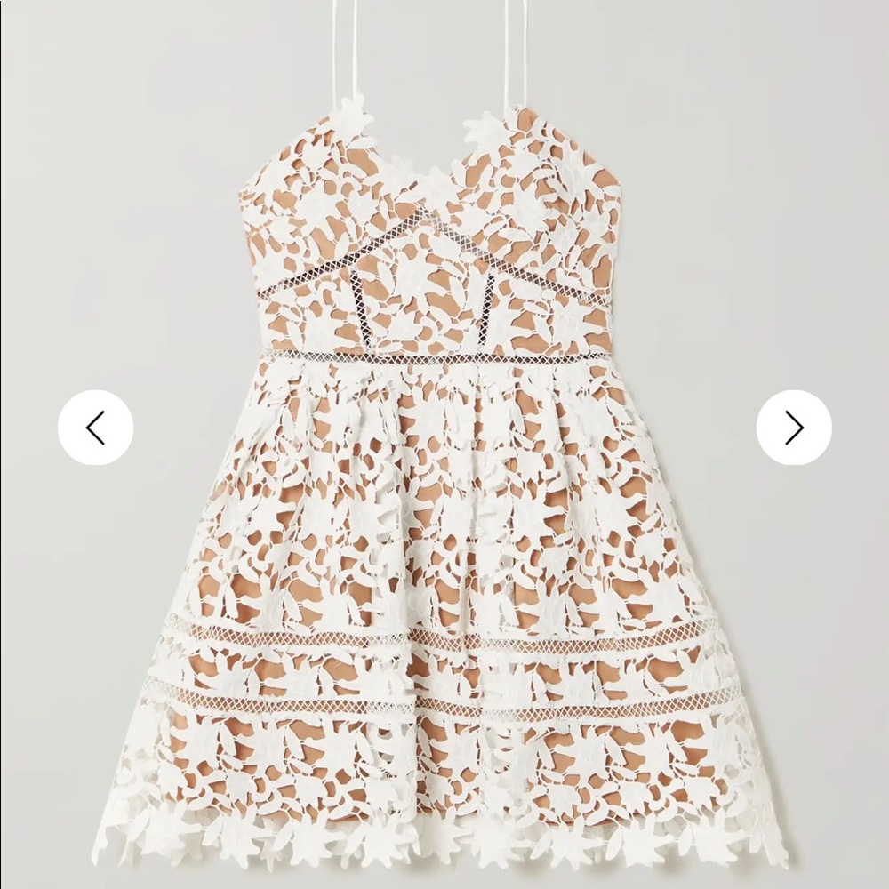 SELF-PORTRAIT Guipure lace mini dress